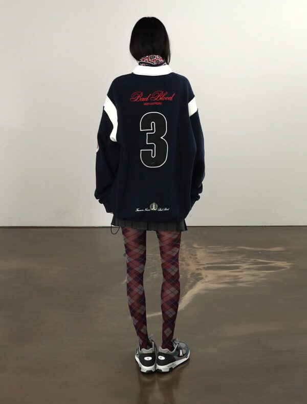 Badblood Saint Blood Rugby Shirt navy back