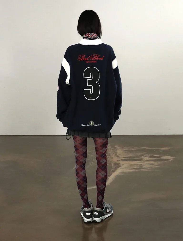 Badblood Saint Blood Rugby Shirt navy back