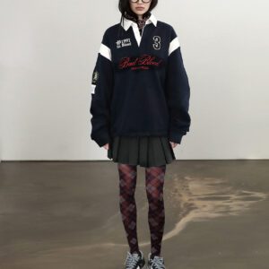 Badblood Saint Blood Rugby Shirt navy front 1