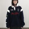Badblood Saint Blood Rugby Shirt navy front 2