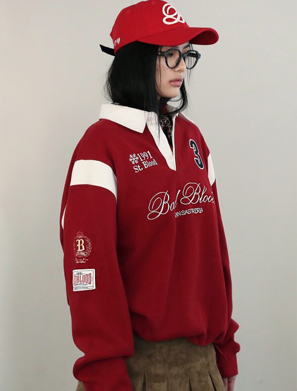 Badblood Saint Blood Rugby Shirt red side