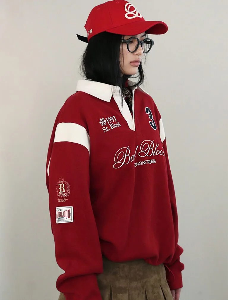 Badblood Saint Blood Rugby Shirt red side