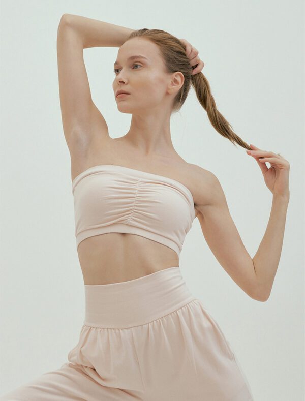 Ballet Bra Top milky grey front 1