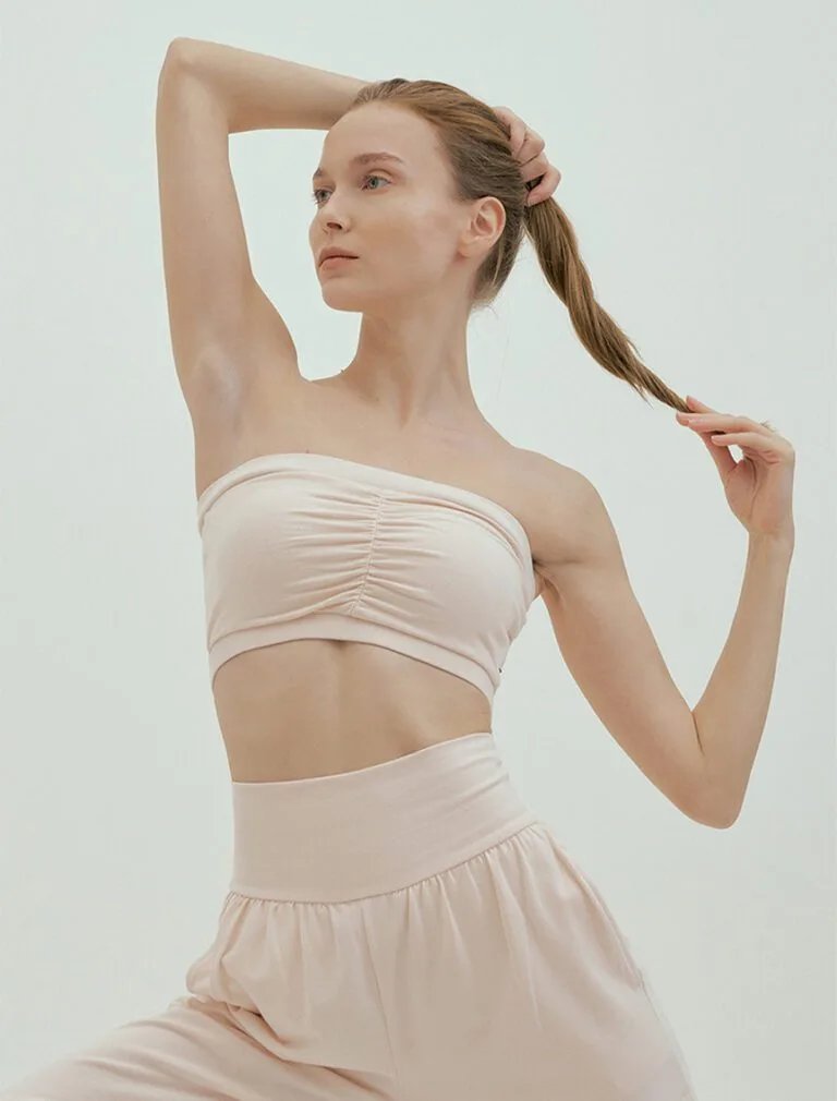 Ballet Bra Top milky grey front 1