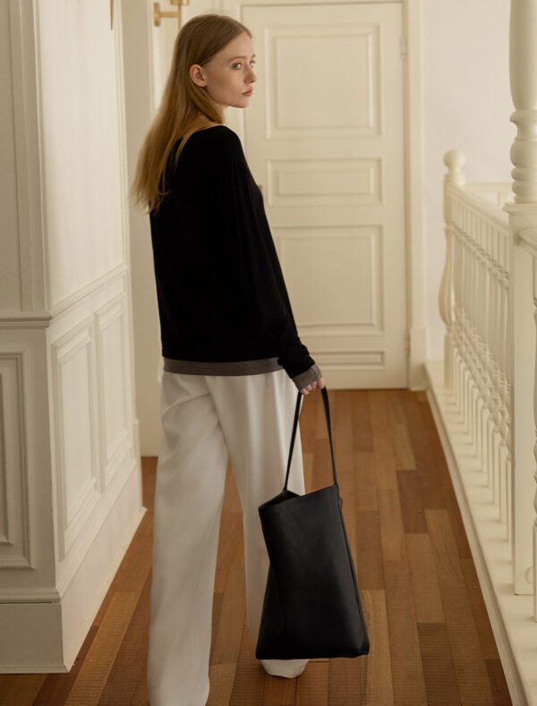 Color-Blocked Brushed Fleece-Lined Long Sleeve back