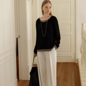 Color-Blocked Brushed Fleece-Lined Long Sleeve front 2