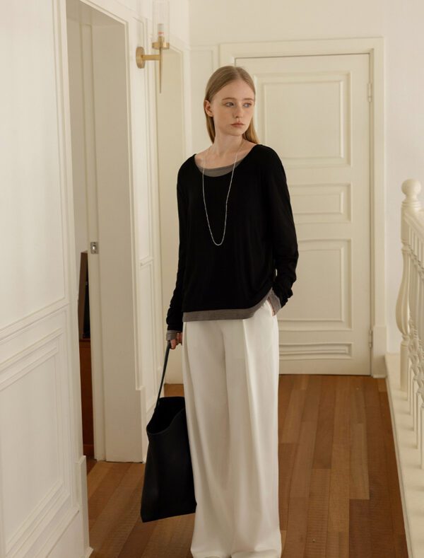 Color-Blocked Brushed Fleece-Lined Long Sleeve front 2