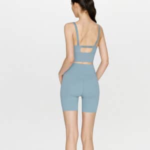Cutout Back sports bra blue back