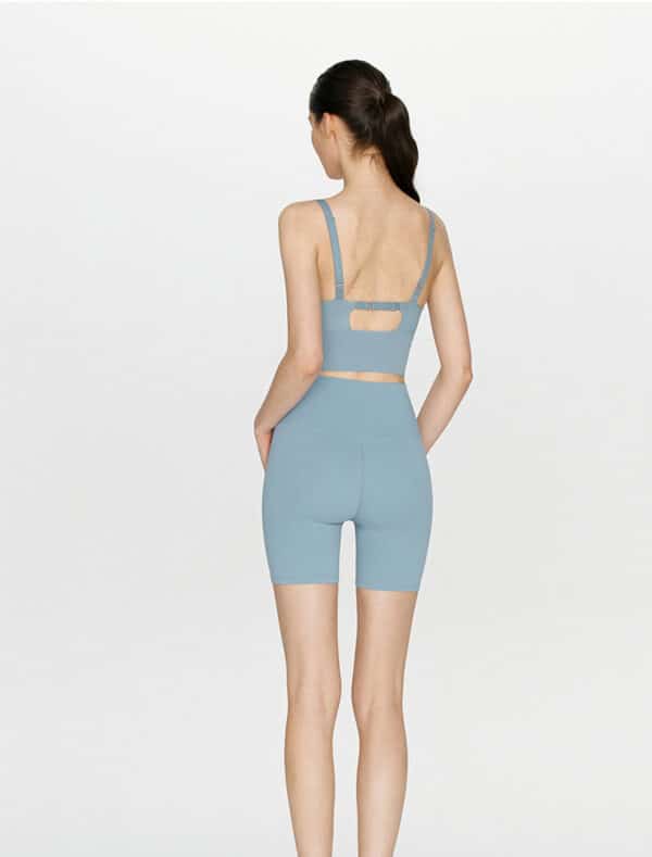 Cutout Back sports bra blue back