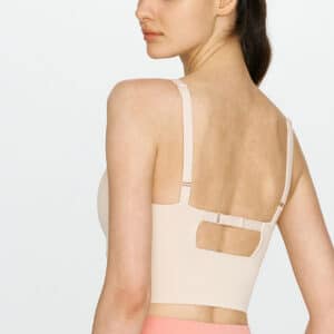 Cutout Back sports bra milky white back