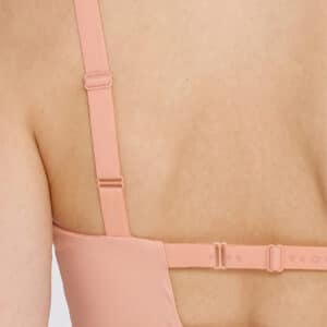 Cutout Back sports bra pink back 1