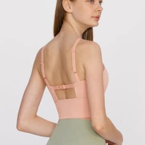 Cutout Back sports bra pink back
