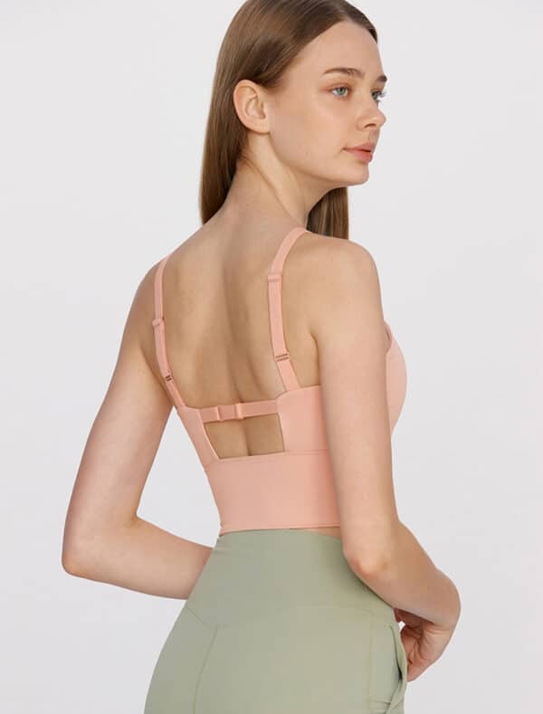 Cutout Back sports bra pink back