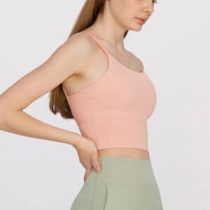 Cutout Back sports bra pink front