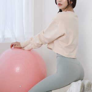 Essential Long sleeve crop top milky white back