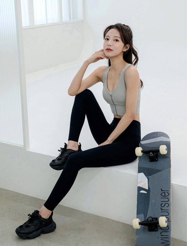 High Waist Booty Lifting Leggings black front