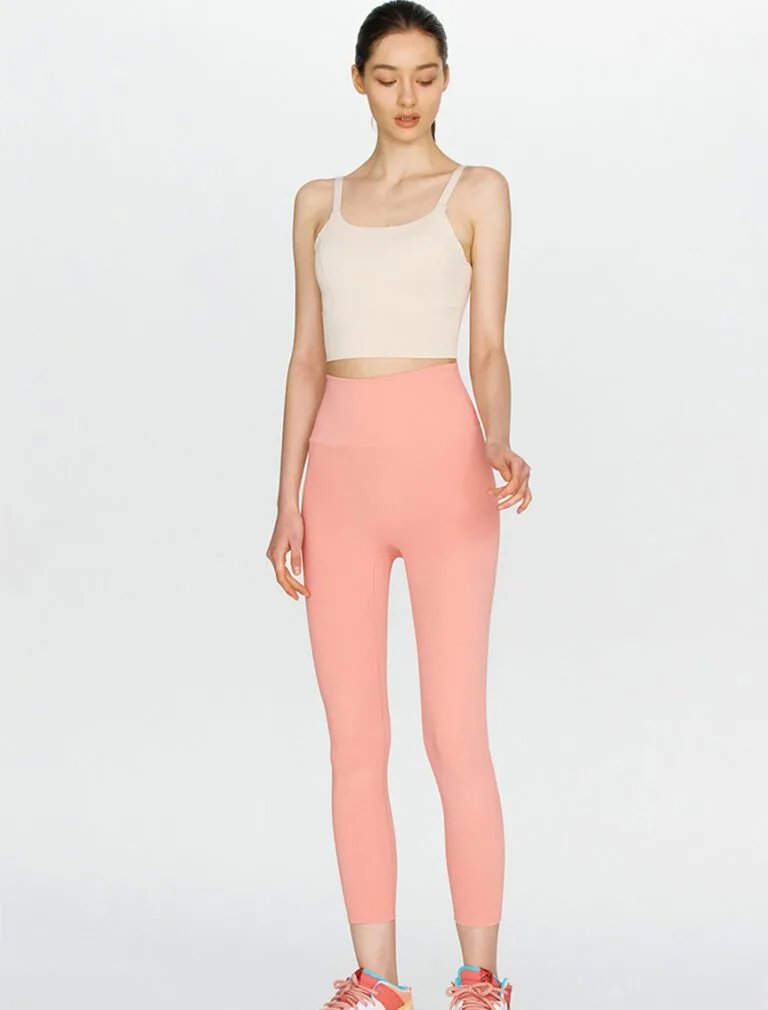 High-rise legging pink front