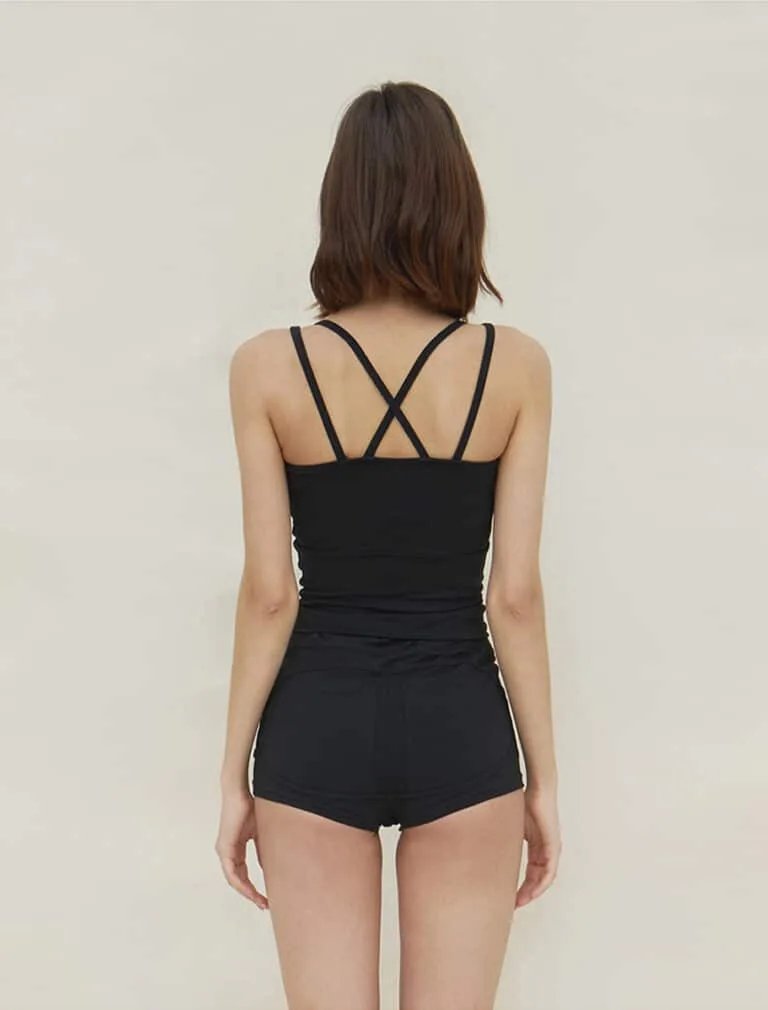 Longline Sports Bra black back