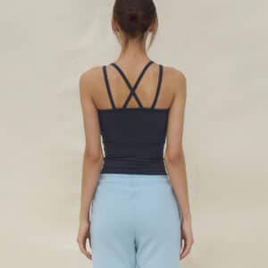 Longline Sports Bra grey back