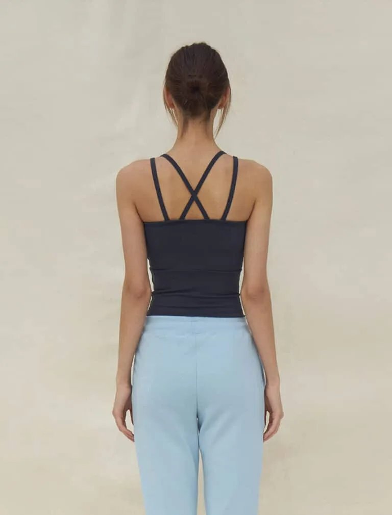 Longline Sports Bra grey back