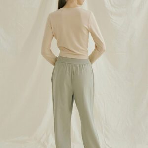 Soft Tie Yoga Top milky white back