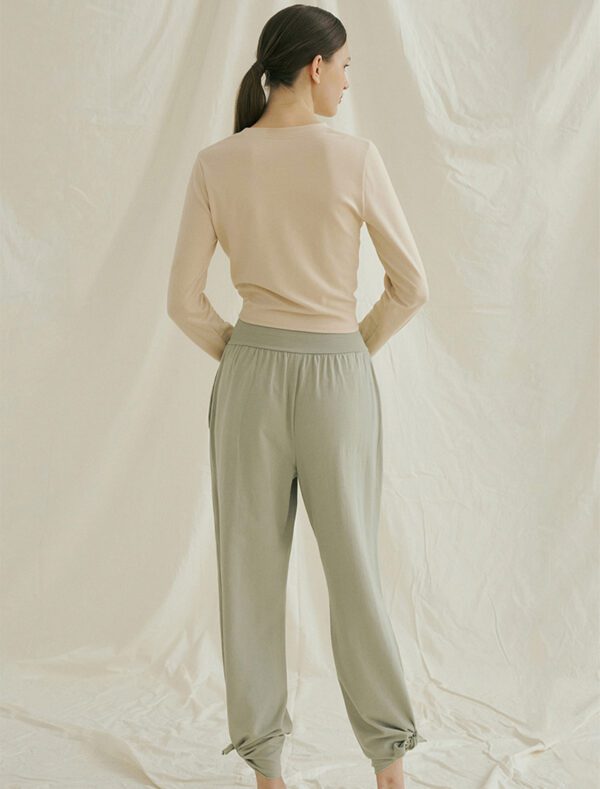 Soft Tie Yoga Top milky white back
