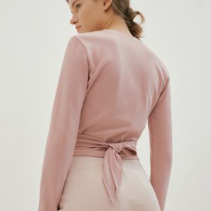 Soft Tie Yoga Top pink back