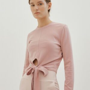 Soft Tie Yoga Top pink front