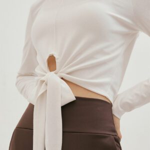 Soft Tie Yoga Top white front