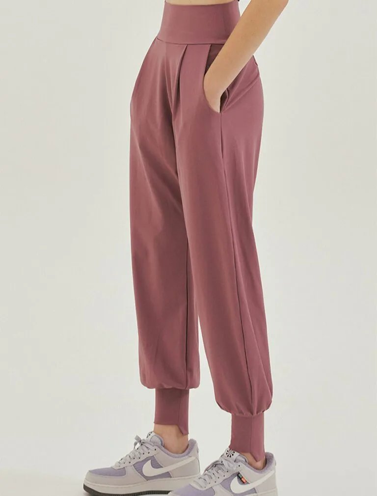 Studio Joggers burgundy side