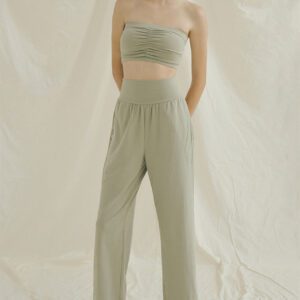Studio pants avocado front