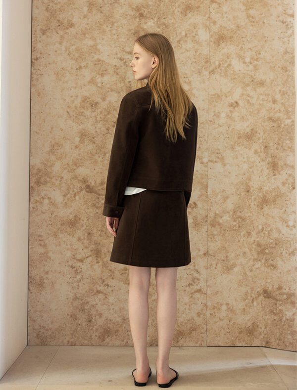 Suede Cropped Jacket back