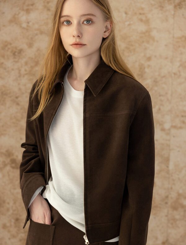 Suede Cropped Jacket front 1
