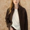 Suede Cropped Jacket front