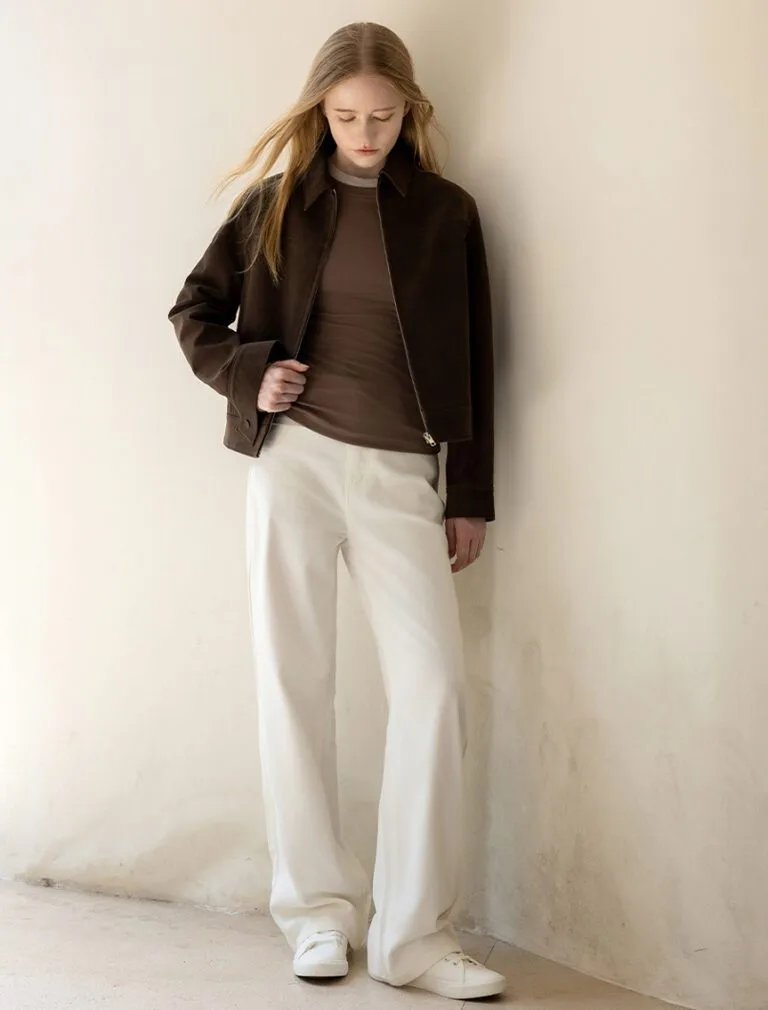 Suede Cropped Jacket front 2