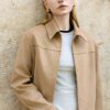 Suede Short Notched Lapel Jacket front