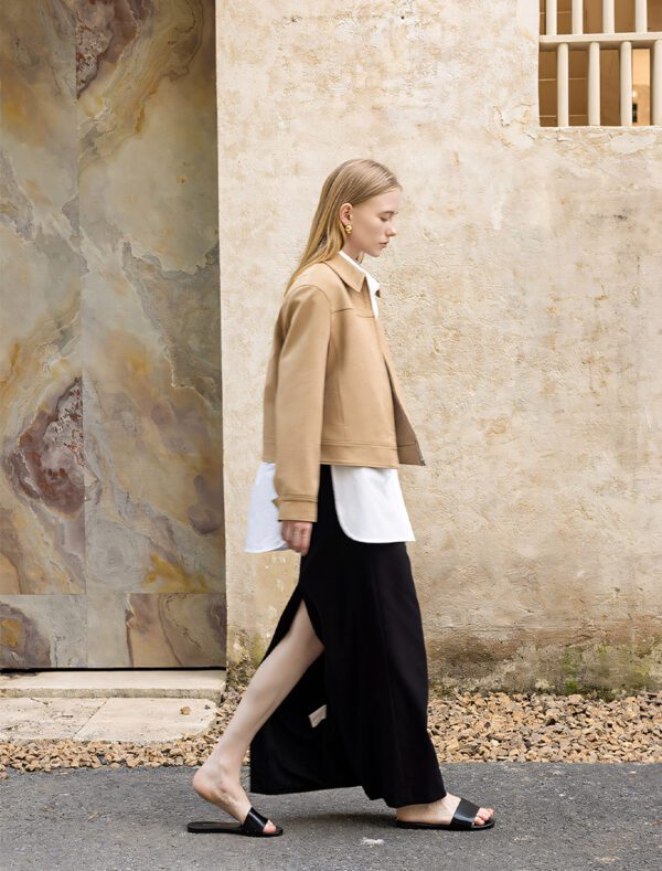 Suede Short Notched Lapel Jacket side