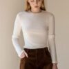 Tencel Round-Neck Base Layer top white front