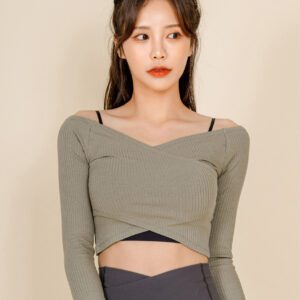Zenith Balance Crop Top green front