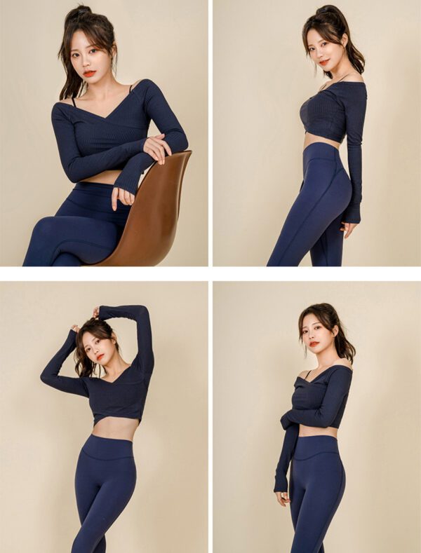 Zenith Balance Crop Top navy fronts