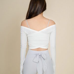 Zenith Balance Crop Top white back