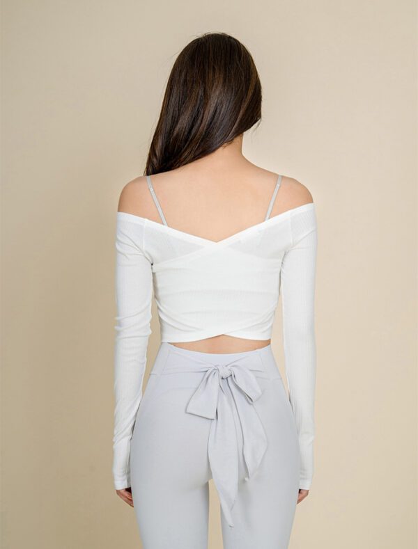 Zenith Balance Crop Top white back