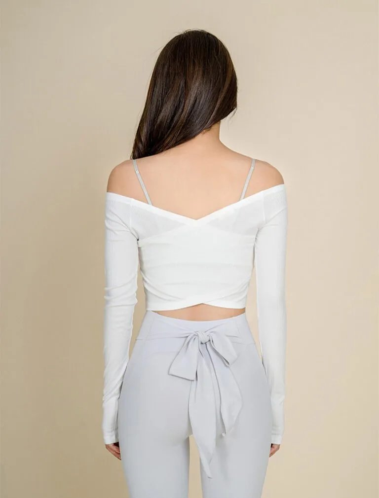 Zenith Balance Crop Top white back