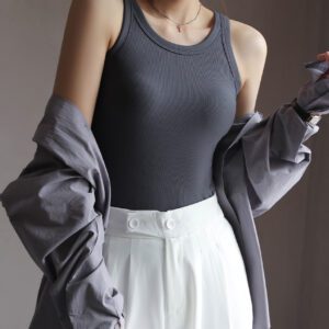 Chic Ease Studio Bra Top gray front