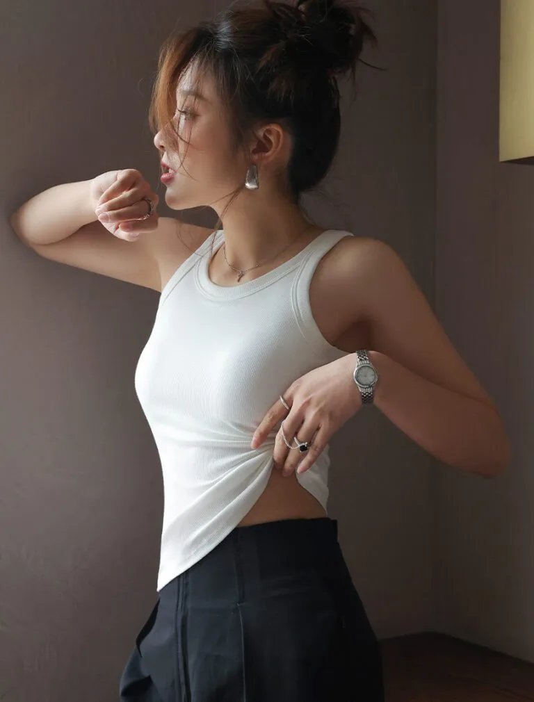 Chic Ease Studio Bra Top white front