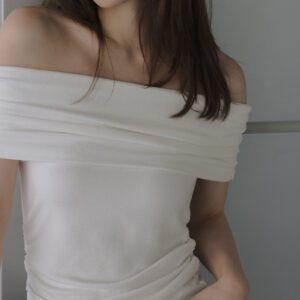 Collar Soft Cotton Blend Top white front