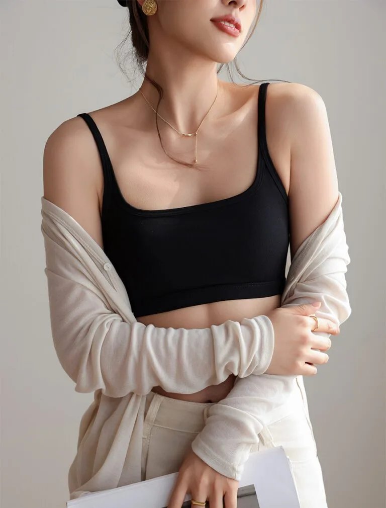 Golden U Glow Tank Top black front
