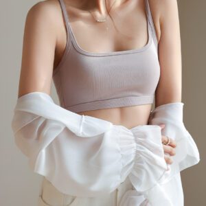 Golden U Glow Tank Top milky white front