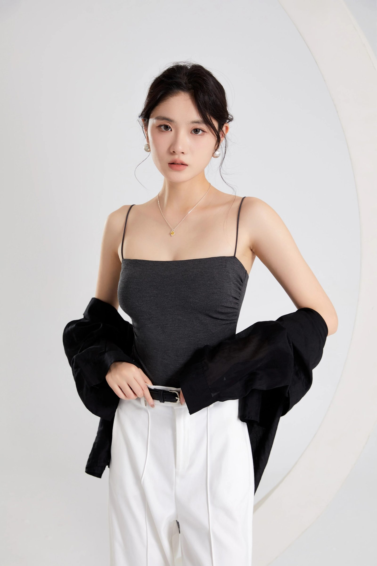 Ebony Whisper Pleated Bra Top