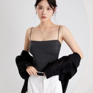 Ebony Whisper Pleated Bra Top